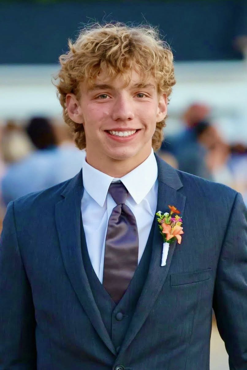 Young man at prom